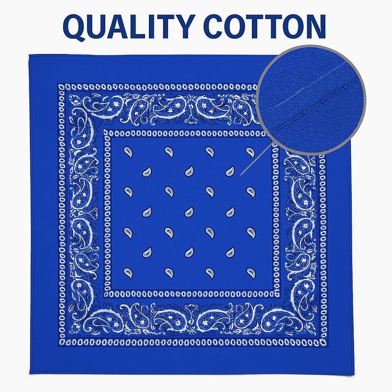 SUNRIBE 3 Pack Paisley Bandanas – 100% Cotton Square 21x21 Head Wrap, Headband, Face Cover, Neck Scarf for Men & Women - Image 5